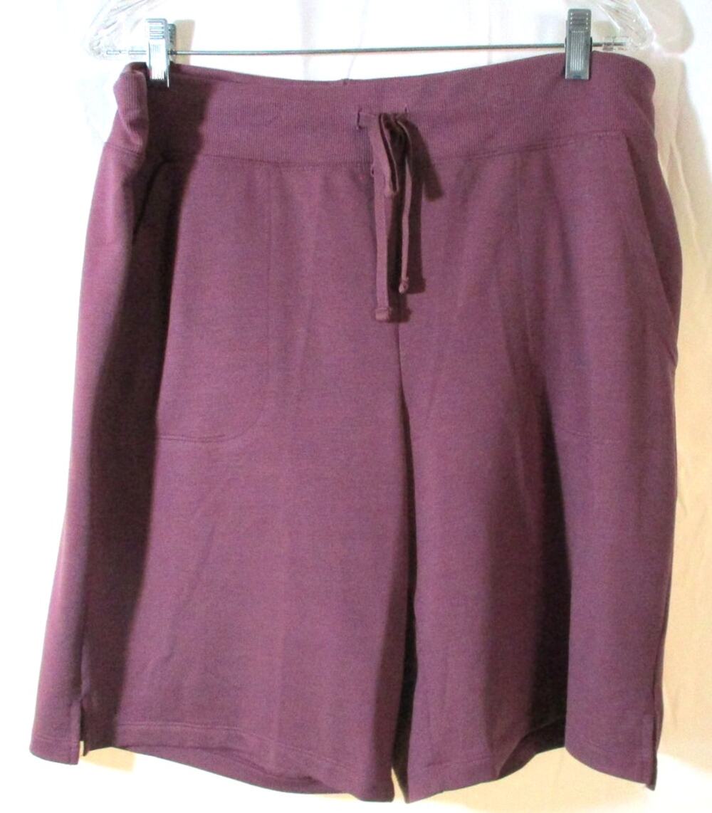 Athletic Women's Purple Mid Rise Stretch Drawstring Waist Shorts NWT Size XL